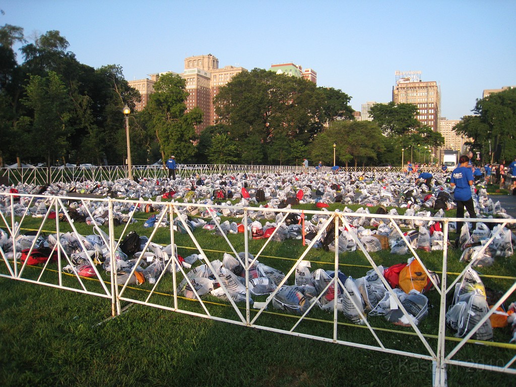 Chicago Rock N Roll 2010 0430.jpg - Lots of gear bags tagged and waiting to be picked up at the end of the race.
